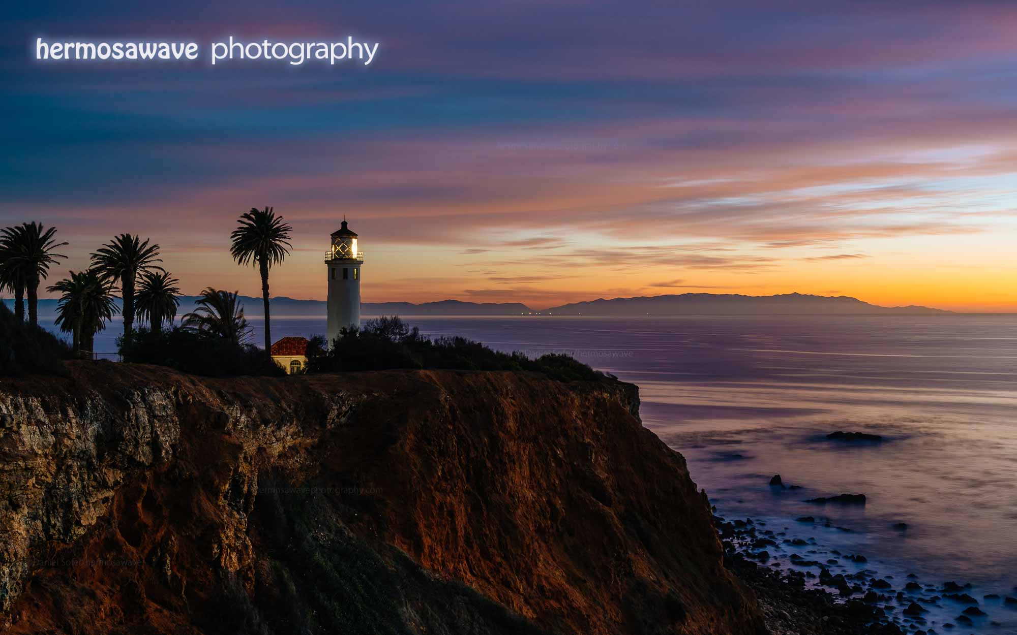Point Vicente Lighthouse and Catalina Island