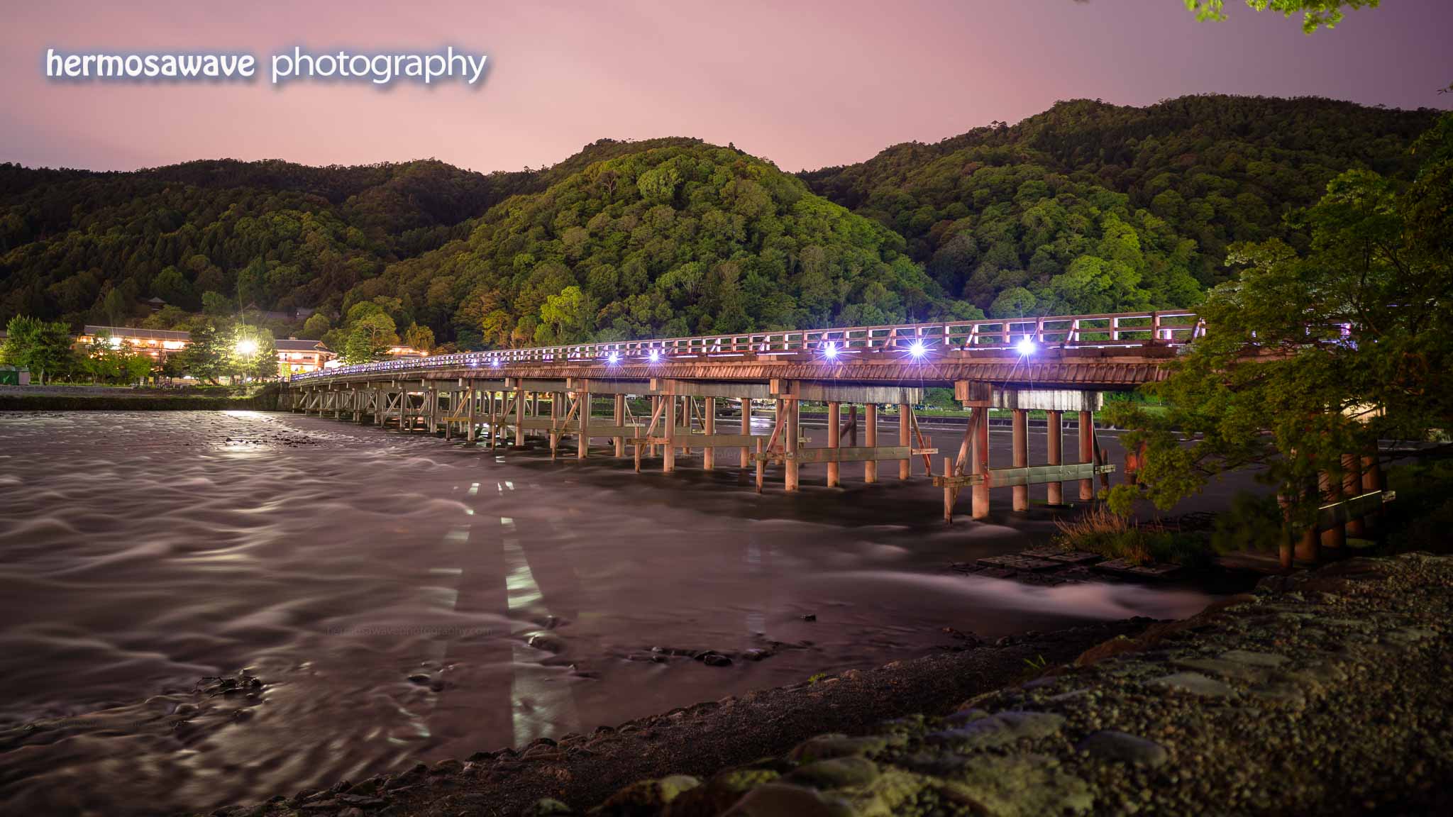 Togetsu Bridge at Night