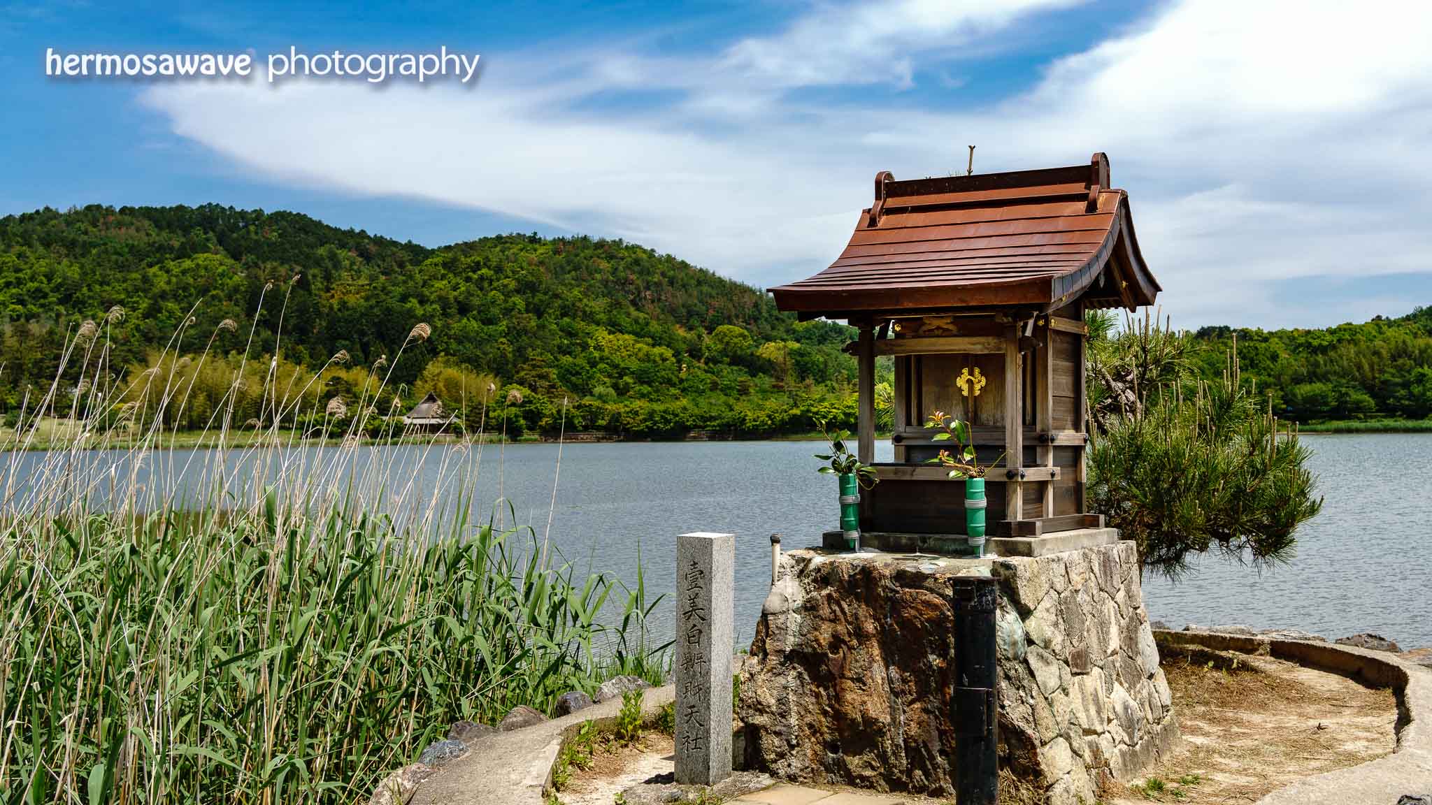 Shrine at Hirosawa Pond・広沢池の神社